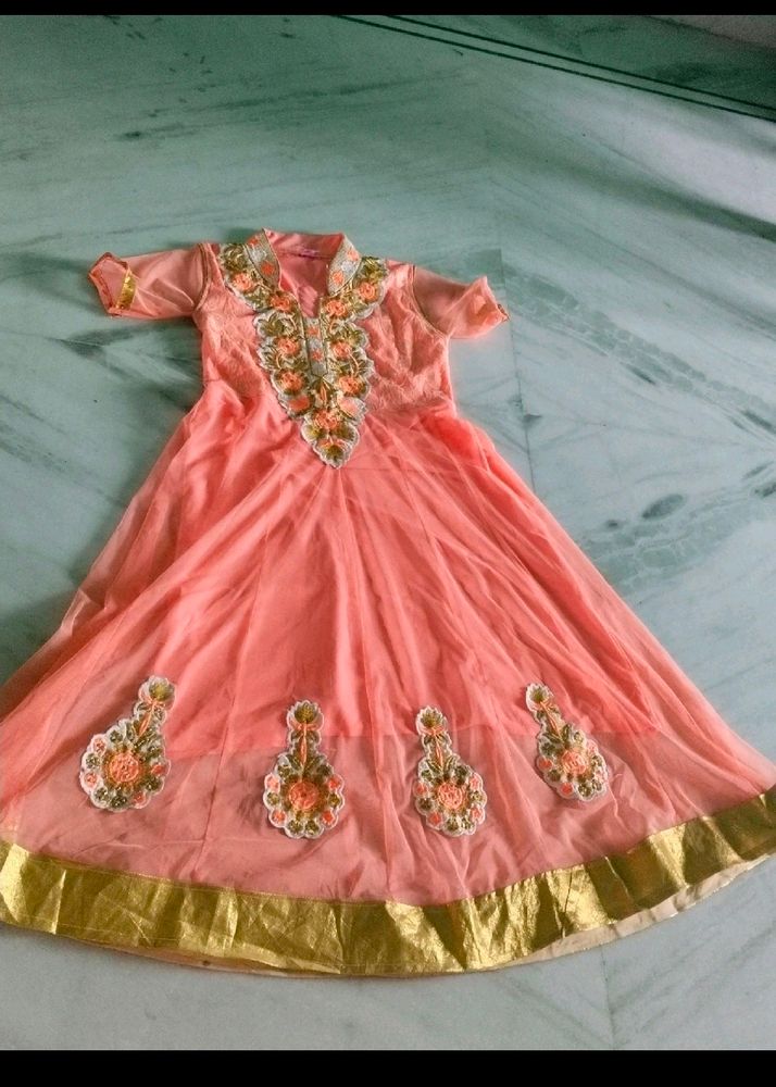 Peach Long Frock