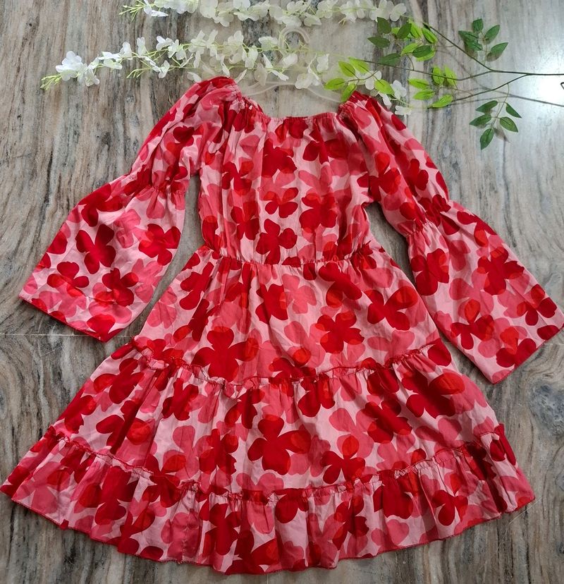 Hurry Up! Beautiful Floral Red Dress❤️