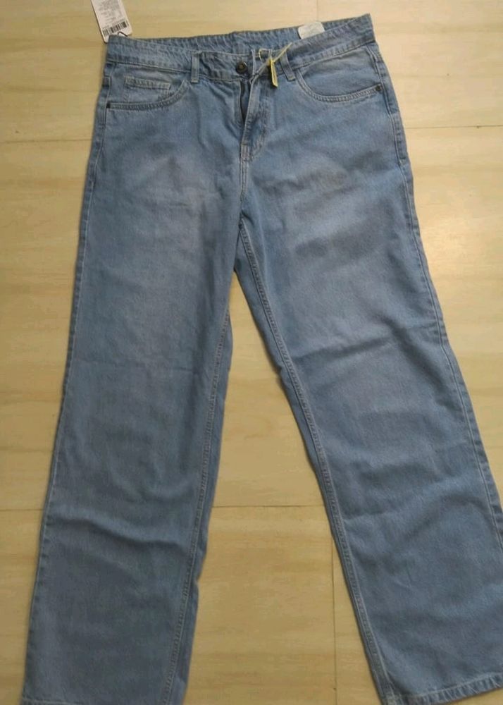 Mens Straight Leg Light Blue Jeans