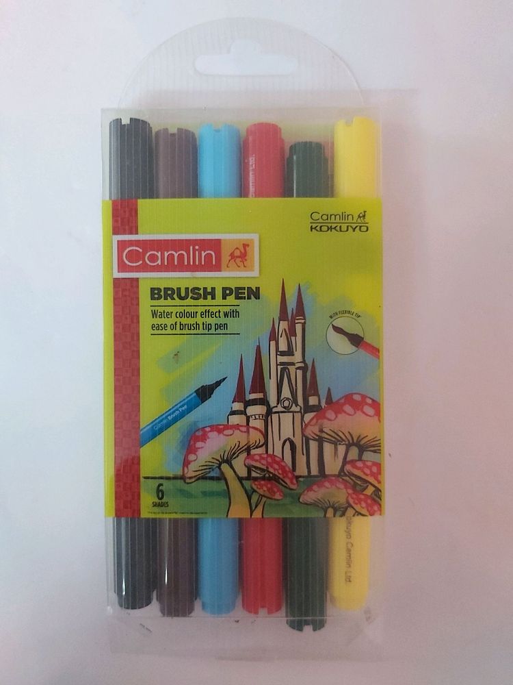 Art supplies (includes Camilin 6 colour Brush pen and Rangeelan25 shades oil pastels)