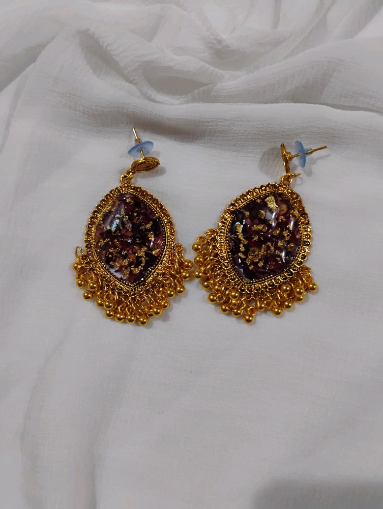 Resin Jhumka Or Earrings