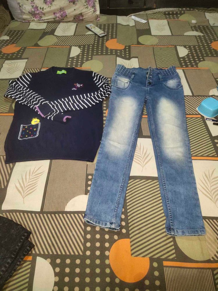 Kids Jeans And Sweater Set