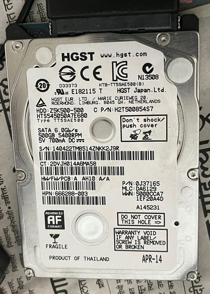 HGST 500gb Laptop hard disk