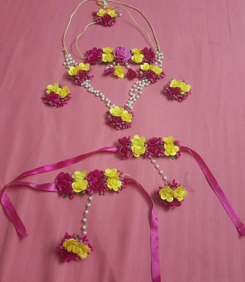 Bridal Haldi Flower Jwelary