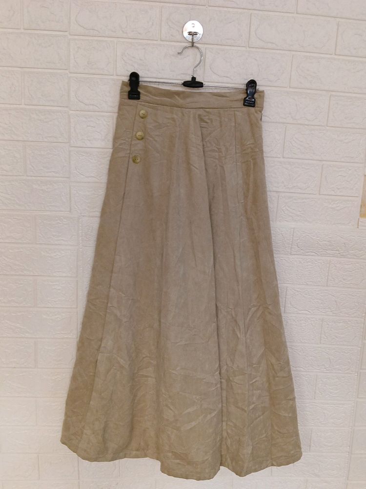 Beige Old Money Midi Skirt