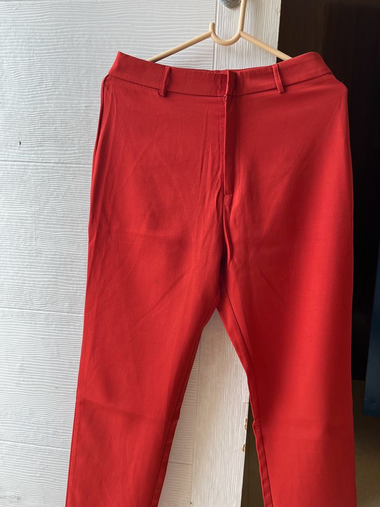 Rust Straight-Fit trousers