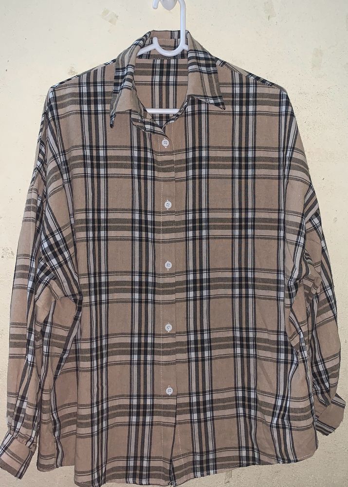 Plaid Check  Over-Sized Shirt