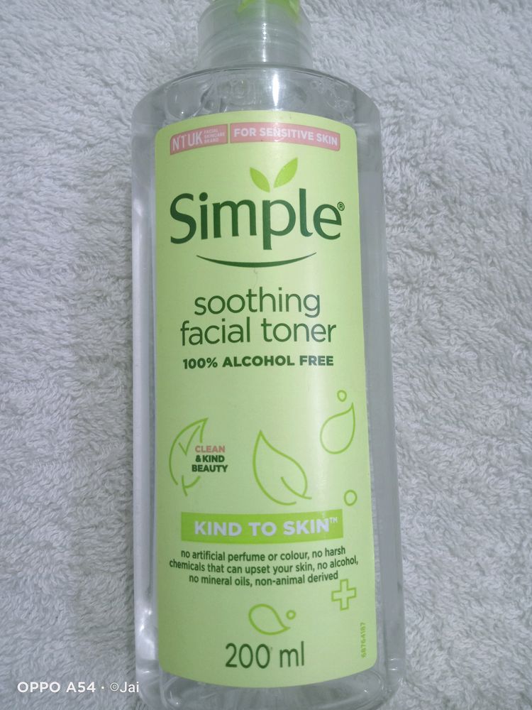 Simple soothing Face Toner 100% Alcohol Free