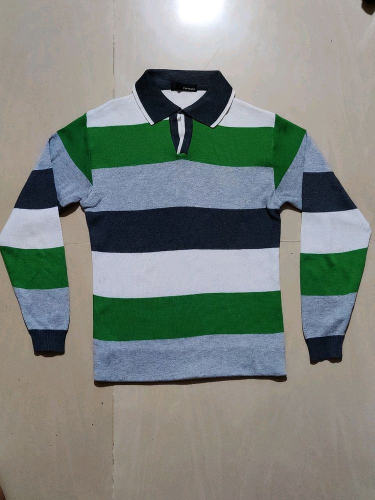 Stripes Korean Collar Sweater