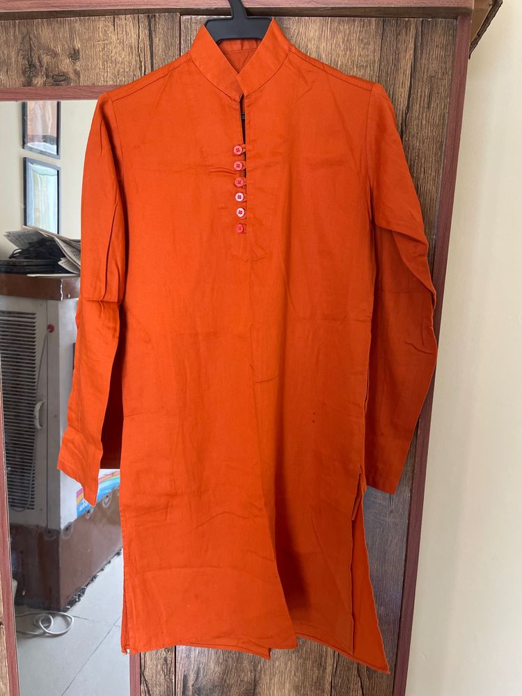 Orange Colour Kurta For Boy