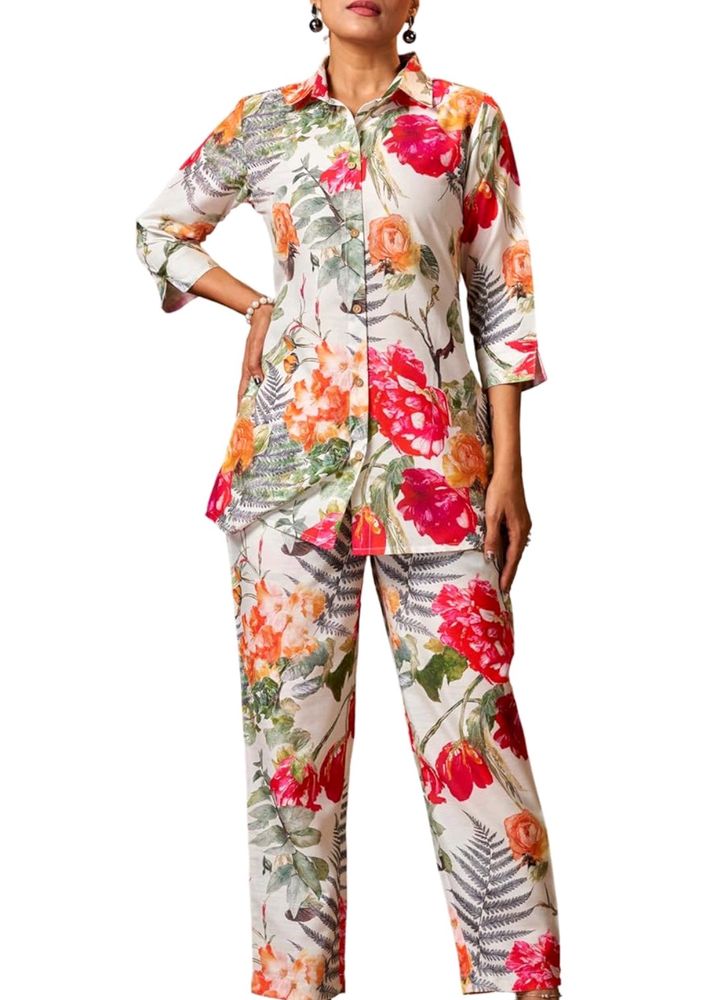 Floral Coord Set For Women - With Tag Size Xl