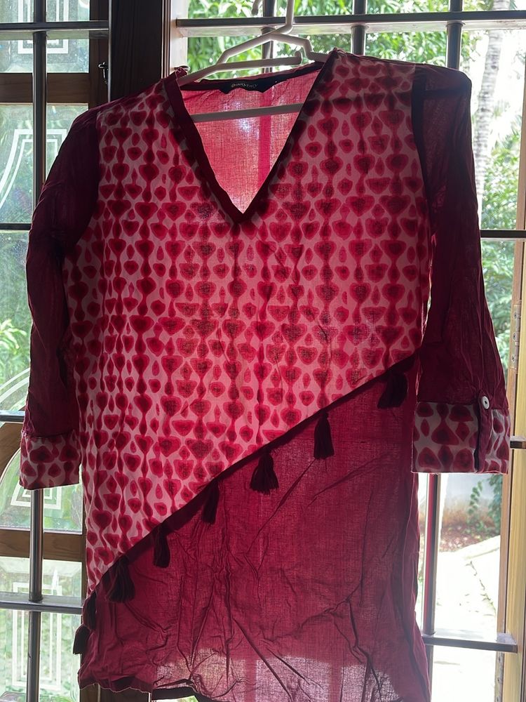 Red Ethnic Top