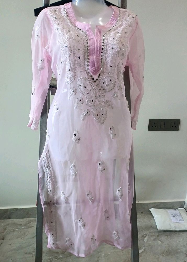 Chickenkari Georgette Kurti