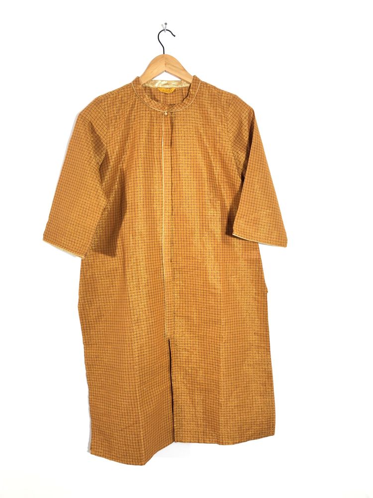 Dark Gold Checked Kurta(Women’s)