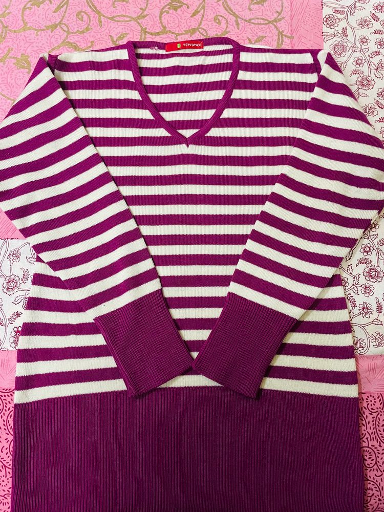 Woolen Strip Sweater