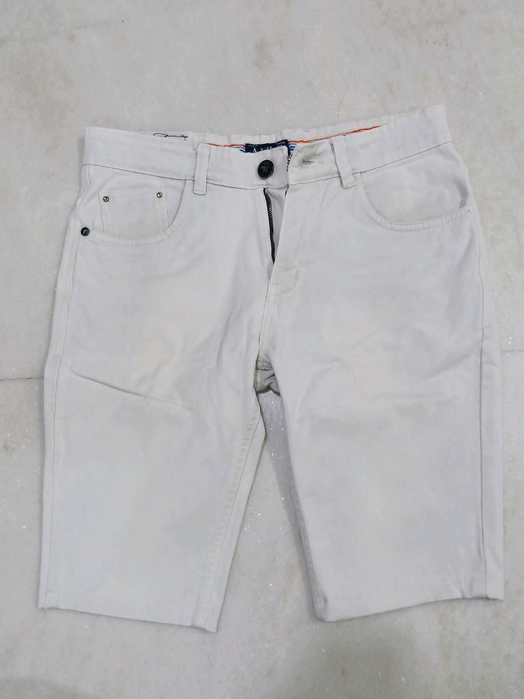 White Cotton Shorts