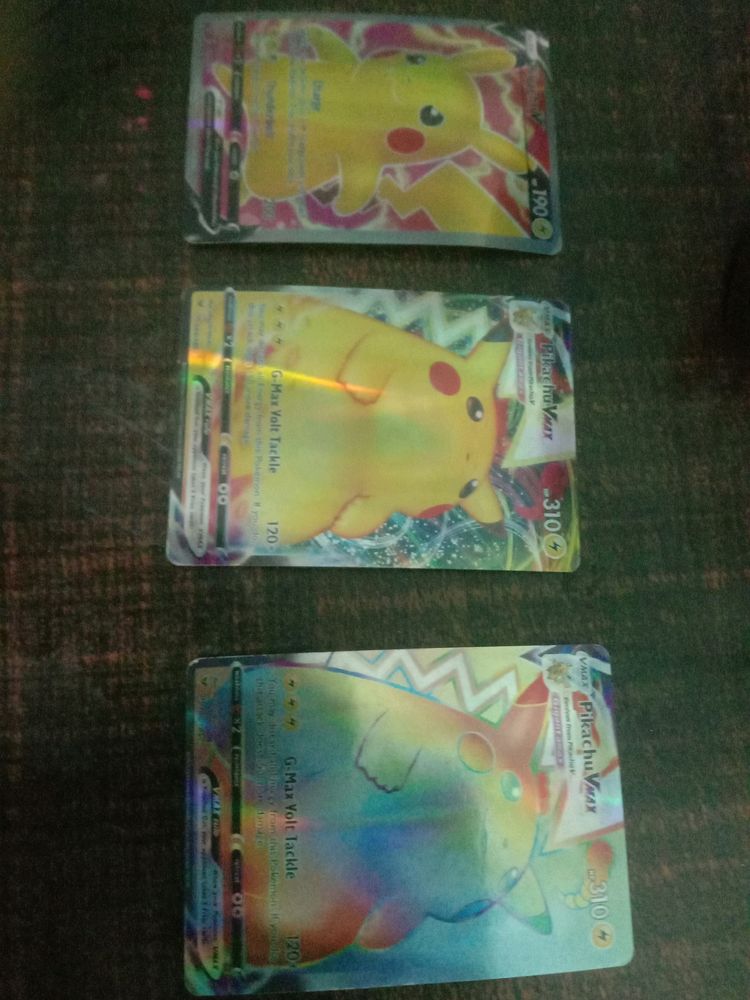 3 Rare Pokemon Cards Of Pikachu