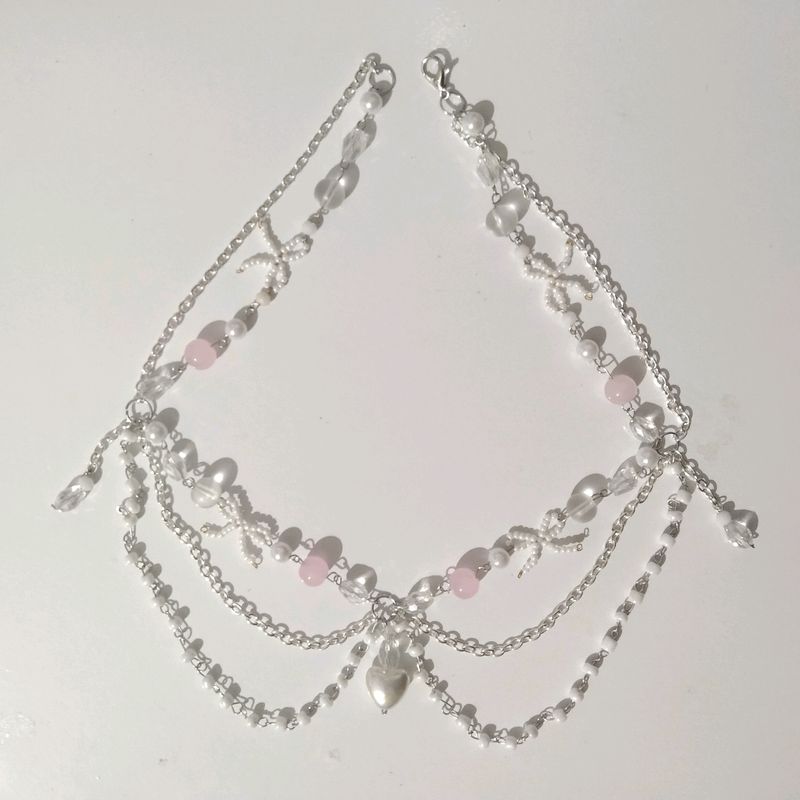pink coquette pearl necklace💗🦪