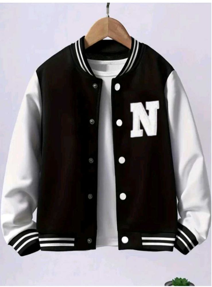 Varsity Jacket For Men/ Women In Black Colour