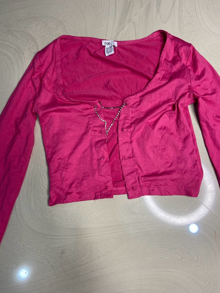 Pink Cardigan Top