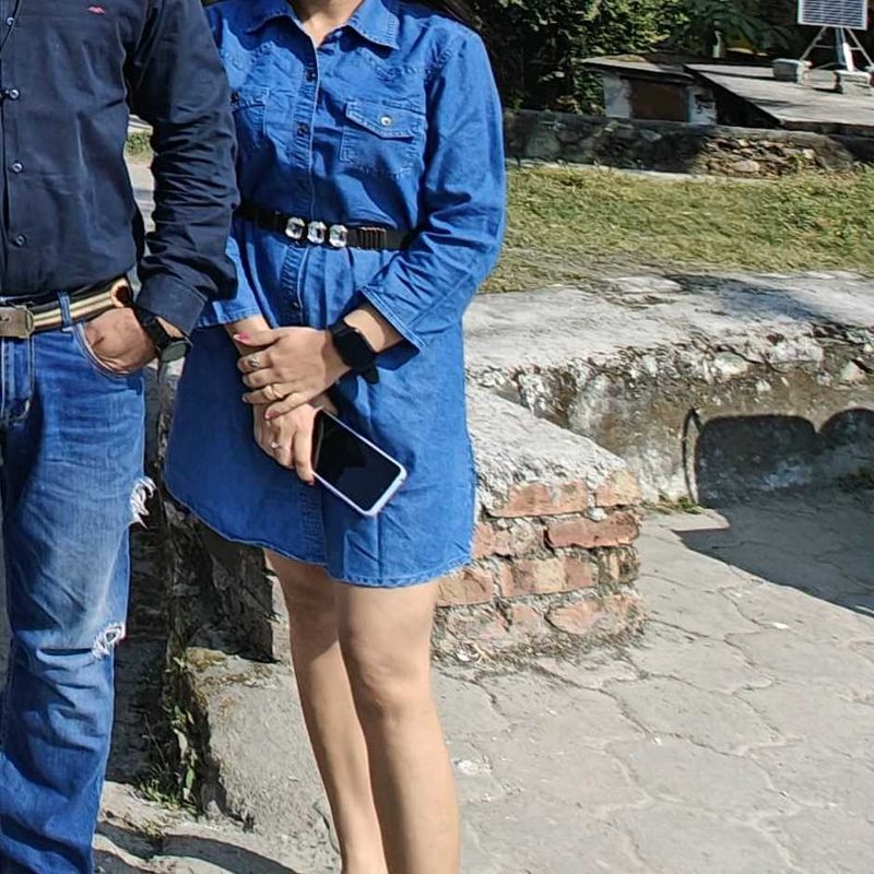 Denim Dress Without Belt