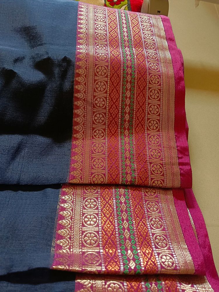 Soft Chanderi Plain Silk Saree