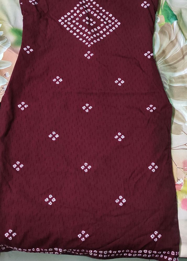 Maroon Suit With Salwar & Dupatta