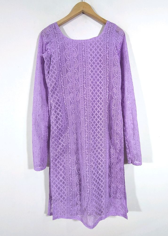 Lavender Embroidered Kurta (Women's)