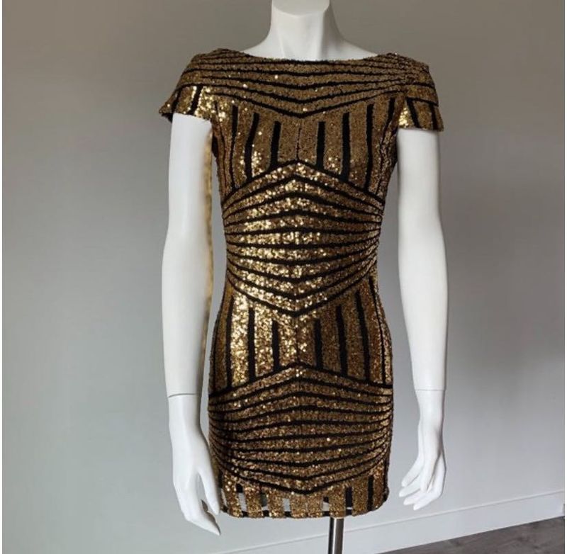 Gold Sequence Short Dress