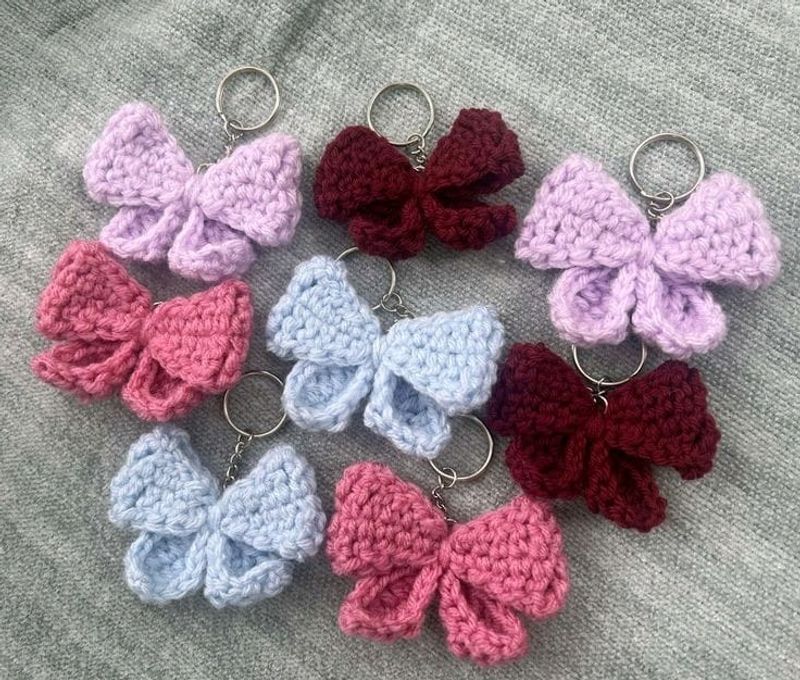 Crochet Bow Keychain 🎀