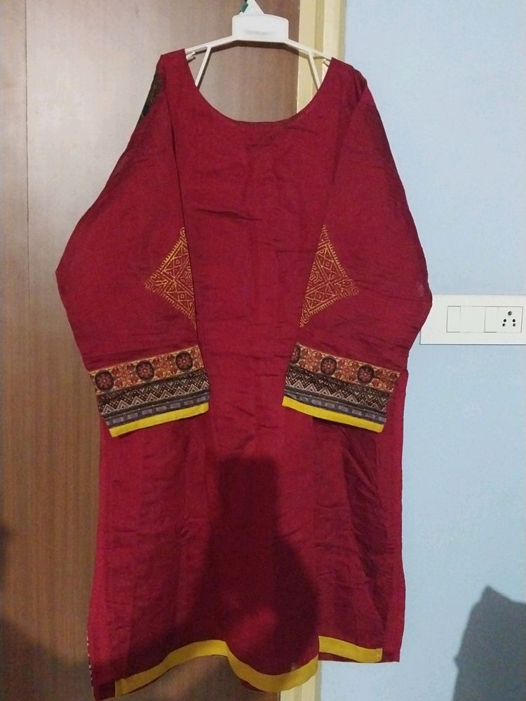 Rust Colour Cotton Kruti