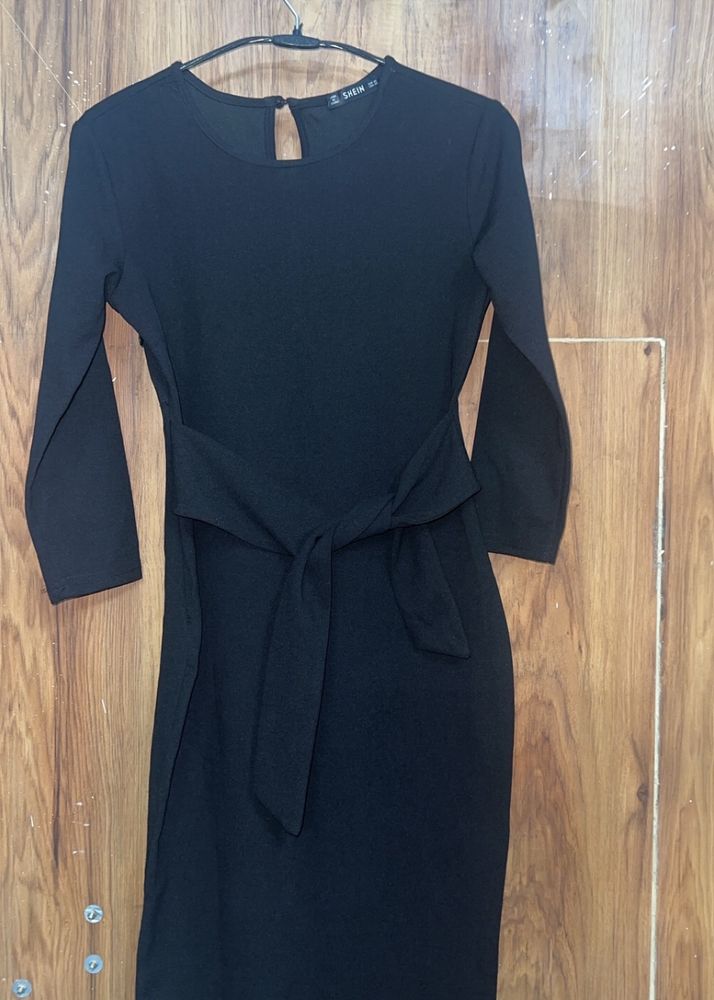 black shein midi dress