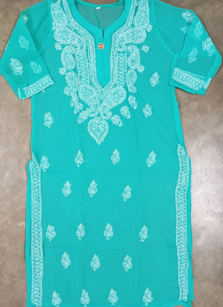 Chikankari Kurti Without Glass Work