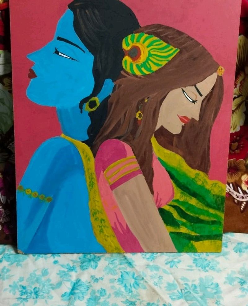 Handmade Radha Krishna Painting 🎨