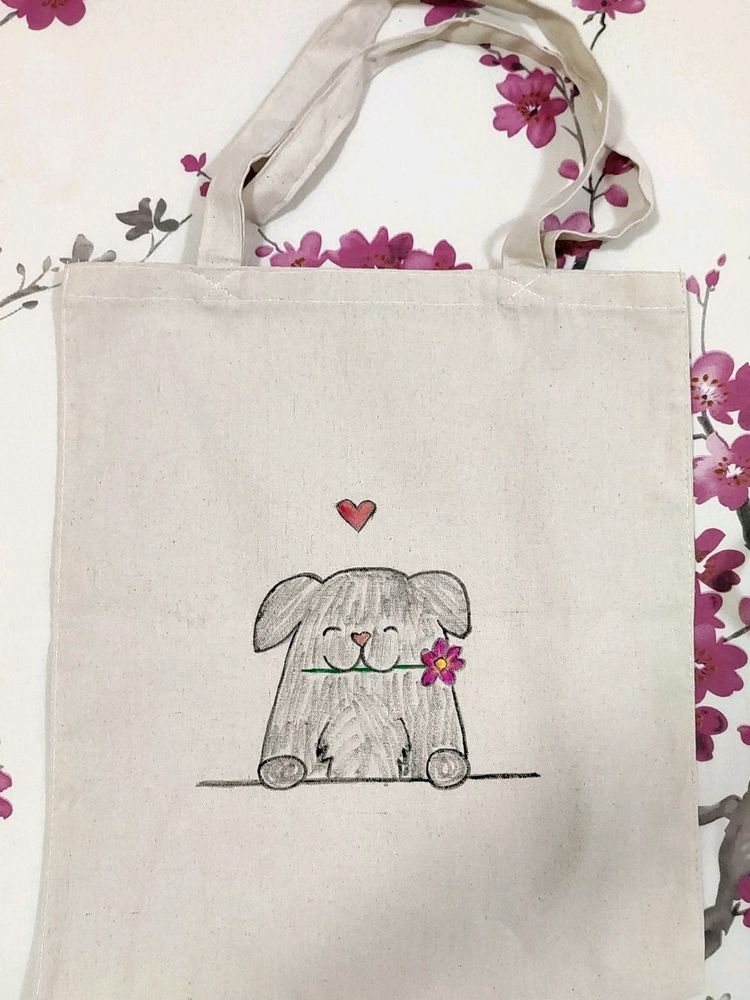 Hand Painted Dog Tote