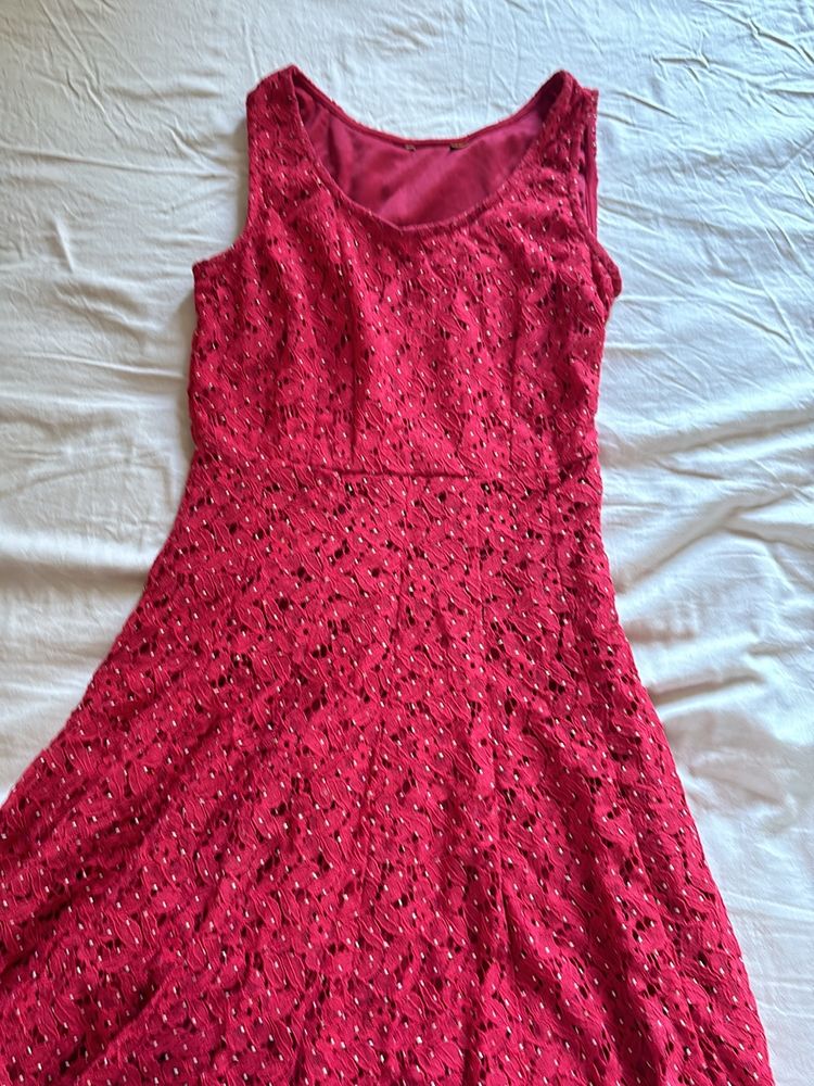 Cute Flared Mini Red Dress