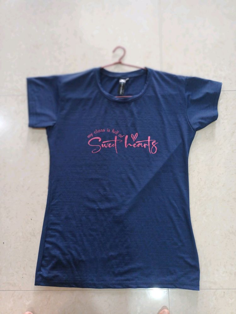 Navy Blue T Shirt With Print