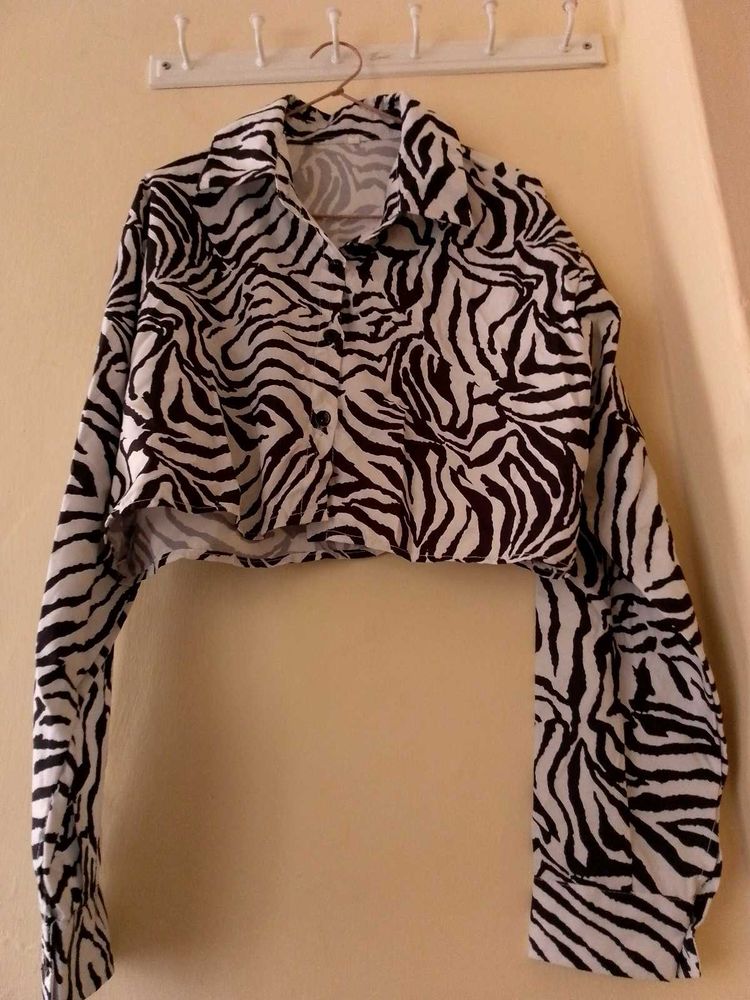 Zebra print oversized shirt