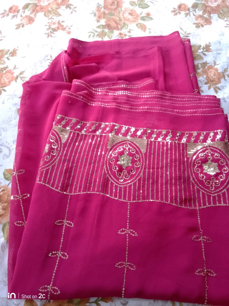 MAHA SALE 🥳🥳🤩🤩Rose Pink Saree🌸💐