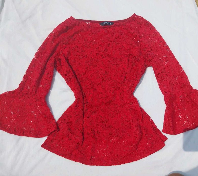 Red Lace Top