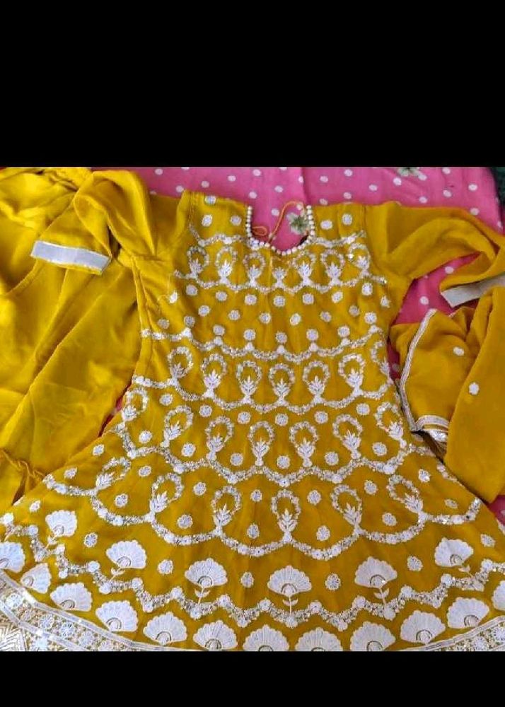 Yellow Sharara Set