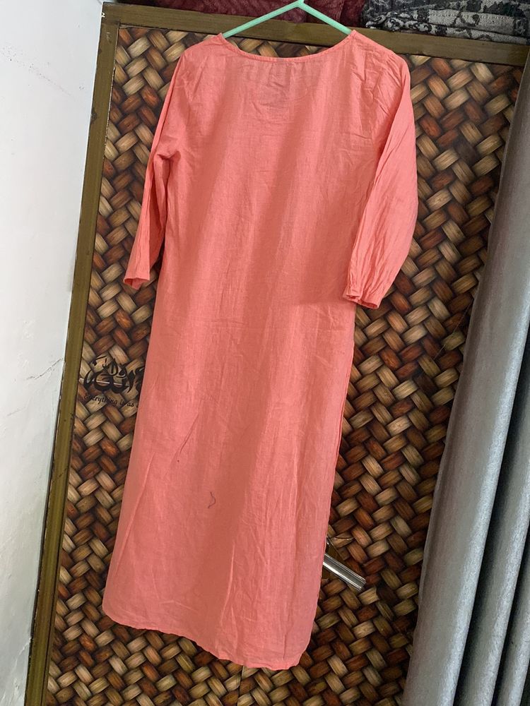 Front Slit Pink Kurta