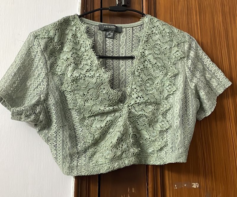 Sage Green Crop Top