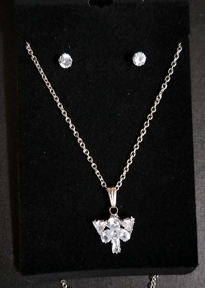 Silver Plated Dimond Jwellery Set