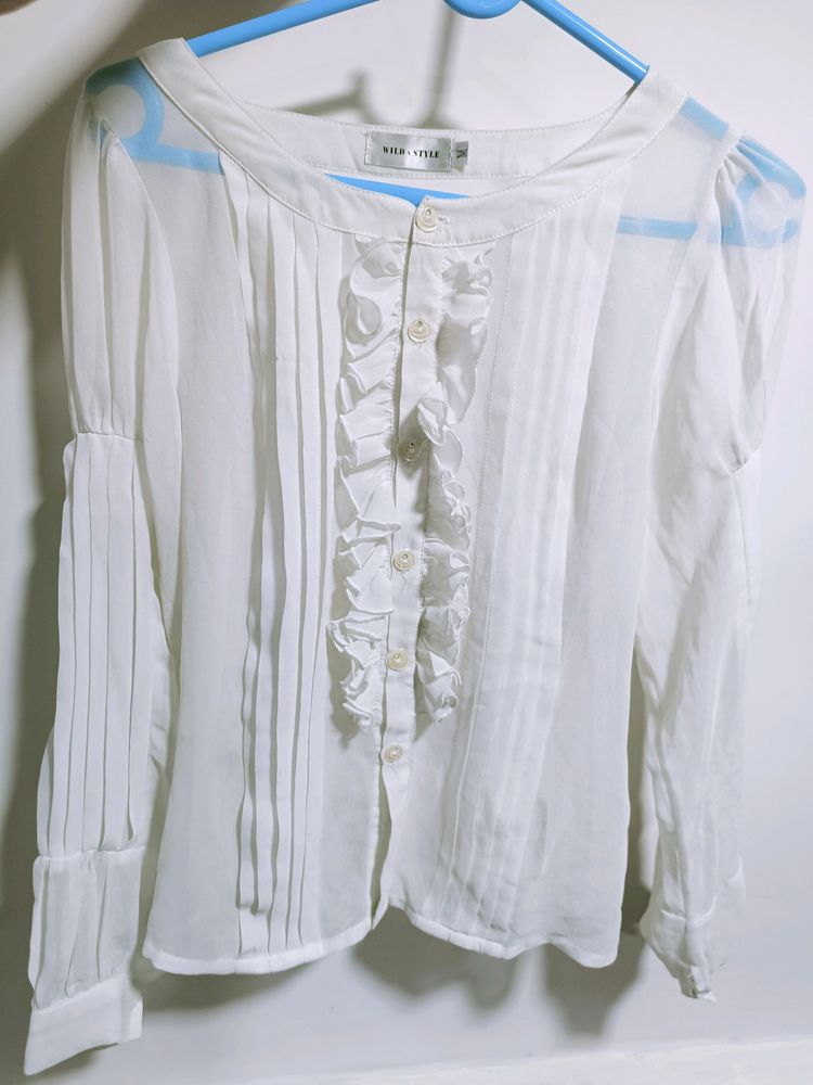 White Full Sleeves Top