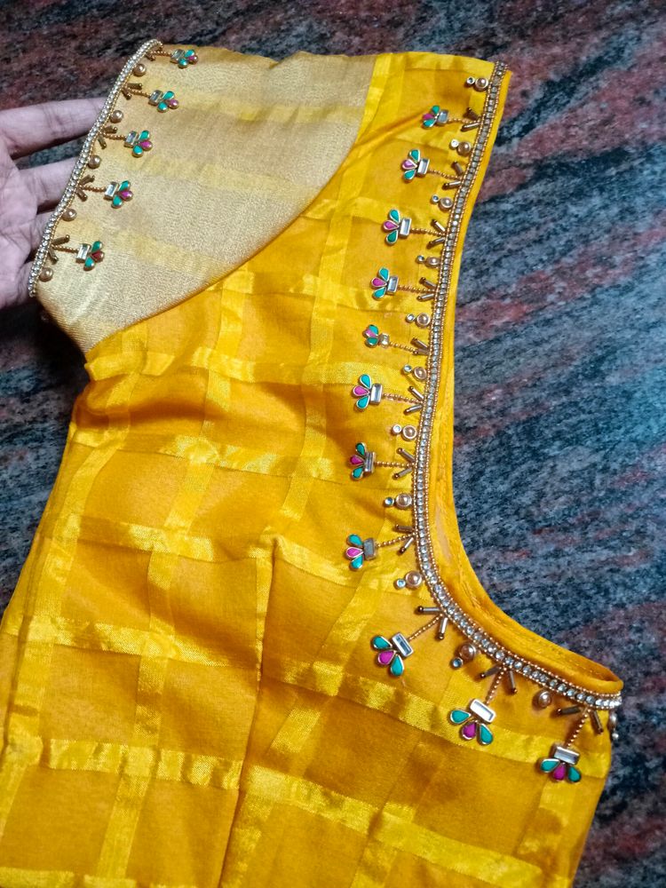 Yellow Hand Work Blouse