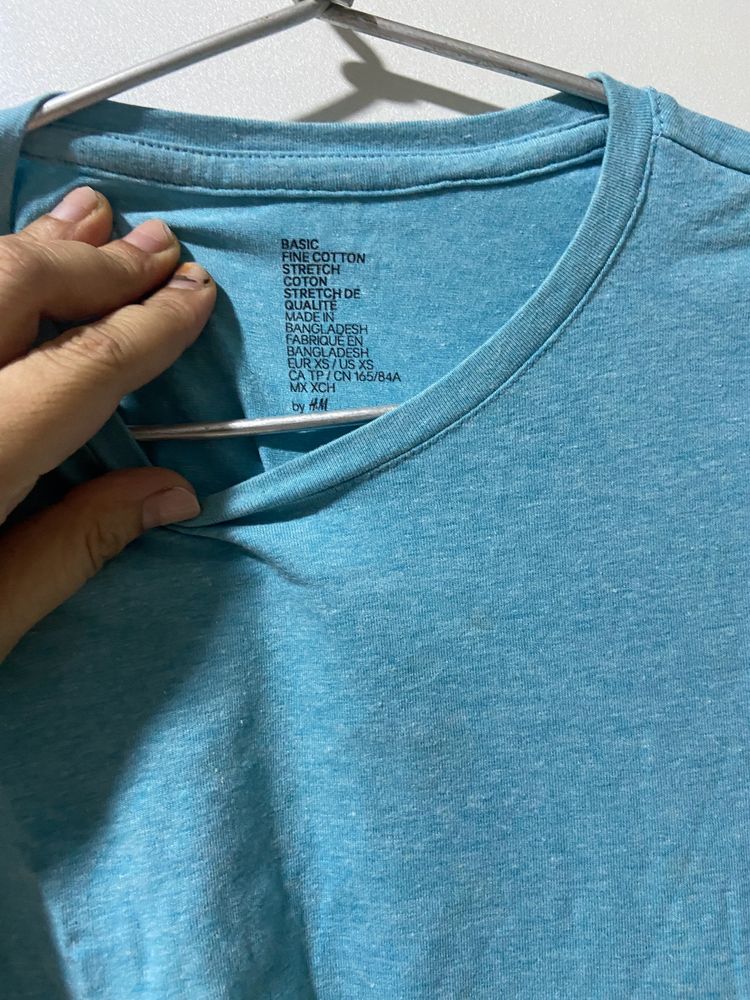 H&M Sparingly Worn Light Blue Elange Tee