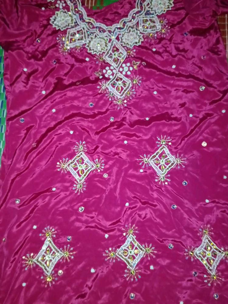 Rose Heavy Silk Suit Set With Dupatta