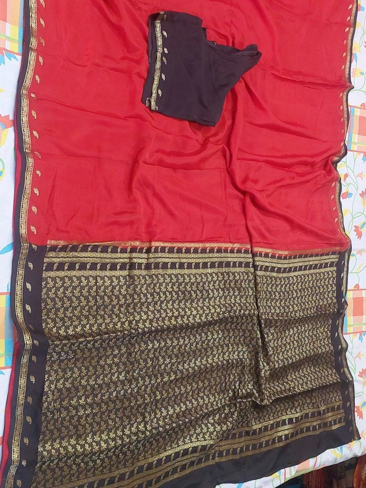 Good Condition Mysoore Silk Saree For Sale