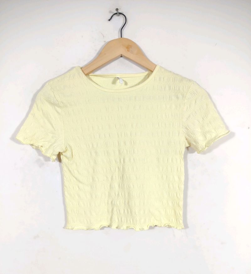 Only Yellow Textured CropTop